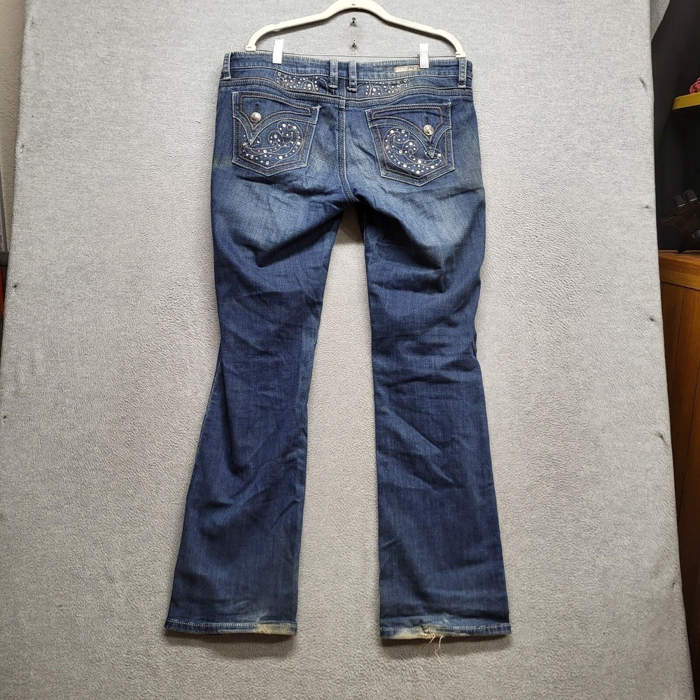 Wrangler Women Jeans 32x34 Blue Denim Rock 42 Boot Cut READ